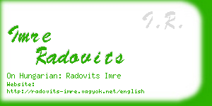 imre radovits business card